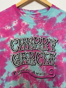 Vintage 1990s Cherry Garcia Ben and Jerry’s Vermont’s Finest Ice Cream Grateful Dead Tie Dye Graphic Tee Shirt (size adult Large)