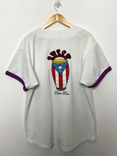 Vintage 1990s Puerto Rico Flag Logo Boricua Salsa Spell Out Baseball Jersey (size adult Large)