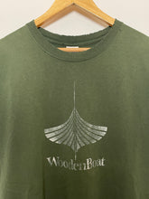 Vintage 1990s WoodenBoat Magazine Spell Out Sailing Graphic Forrest Green Tee Shirt (size adult Large)