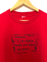 Vintage 1990s “Idiot” Funny Humorous Saying Spell Out Graphic Tee Shirt (size adult XL)