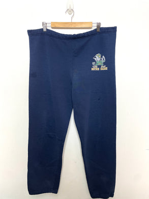 Vintage 1990s Notre Dame Fighting Irish Russell Athletic made in USA Graphic Logo Drawstring College Sweatpants (size adult XL)