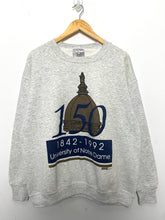 Vintage 1992 University of Notre Dame Fighting Irish 150th Anniversary Spell Out College Graphic Crewneck Sweatshirt (fits adult Large)