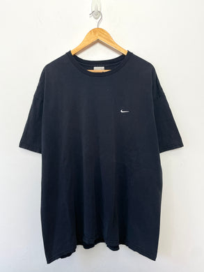 Vintage 1990s Nike Mini Swoosh Logo Black Tee Shirt (size adult XXL)