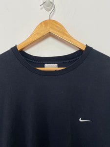 Vintage 1990s Nike Mini Swoosh Logo Black Tee Shirt (size adult XXL)