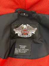Vintage Y2K Harley Davidson Motorcycles Spell Out Graphic Bar and Shield Logo Women's Zip Up Windbreaker Biker Jacket (size women's Small)
