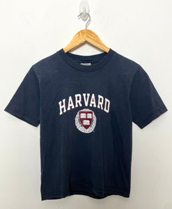 Vintage 1990s Harvard Crimson Champion Ivy League Spell Out Graphic College Tee Shirt (fits adult XS)