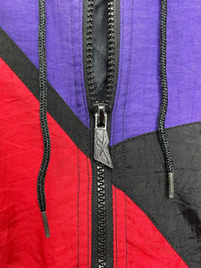 Vintage 1990s Reebok Big Delta Graphic Logo Zip Up Quilt Lined Heavy Windbreaker Jacket (fits adult Large)