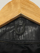 Vintage 1990s Genuine Black Tumbled Leather Zip Up Motorcycle Jacket (size adult XXL)