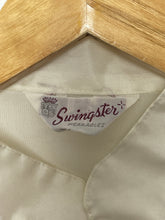 Vintage 1960s Swingster Wearables Double Striped Zip Up Windbreaker Coach Jacket (size adult XL)