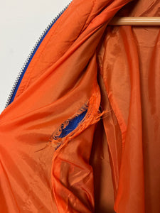 Vintage 1990s Champion Florida Gators Striped Zip Up Hooded Fleece Jacket (size adult Medium)