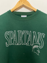 Vintage 1990s Michigan State Spartans made in USA Spell Out Graphic Big Ten College Pullover Crewneck Sweatshirt (size adult XL)