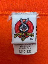 Vintage 1990s Tweety Looney Tunes Witch Halloween Graphic Orange Pullover Youth Crewneck Sweatshirt (size youth Large)