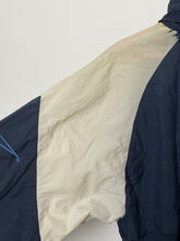 Vintage 1990s Reebok Delta Logo Graphic Striped Color Block Zip Up Windbreaker Jacket (size adult Small)