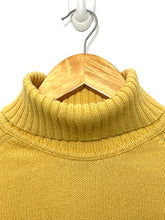Vintage 1990s Yellow Knit Turtleneck Pullover Sweater (fits adult Small)
