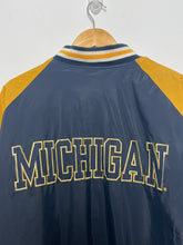 Vintage Michigan Wolverines Big Ten Button Up Varsity Letterman College Bomber Jacket (size adult Large)