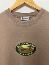 Vintage 1990s Walt Disney World Kilimanjaro Harambe Village Rhino African Plains Beige Graphic Tee Shirt (fits adult Medium)