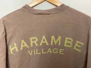 Vintage 1990s Walt Disney World Kilimanjaro Harambe Village Rhino African Plains Beige Graphic Tee Shirt (fits adult Medium)