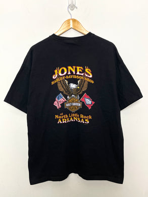 Vintage 2002 Harley Davidson Motorcycles Little Rock Arkansas Eagle Graphic made in USA Biker Tee Shirt (size adult XL)