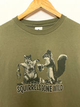 Vintage 1990s "Squirrels Gone Wild" Humorous Saying Funny Animal Graphic Tee Shirt (fits adult Medium)