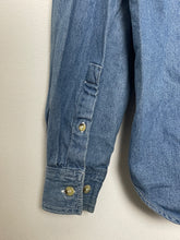 Vintage 1990s Marlboro Country Store Button Up Long Sleeve Blue Denim Shirt (fits adult Medium)