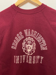 Vintage 1980s George Washington University Washington DC made in USA Spell Out Graphic College Crewneck Sweatshirt (fits adult Small)