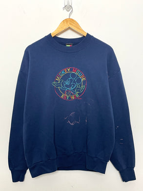 Vintage 1990s Disney Mickey Mouse Unlimited made in USA Multi Color Embroidered Graphic Crewneck Sweatshirt (fits adult Medium)
