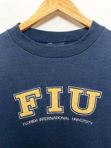 Vintage 1990s Florida International University Panthers made in USA Spell Out Graphic College Crewneck Sweatshirt (size adult Medium)