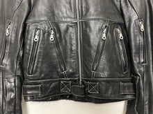 Vintage 1990s Black Faux Leather Motorcycle Riding Biker Jacket (size adult Small)