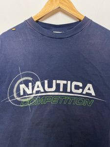 Vintage 1990s Nautica Competition Spell Out Graphic Sailing Tee Shirt (fits adult Medium)