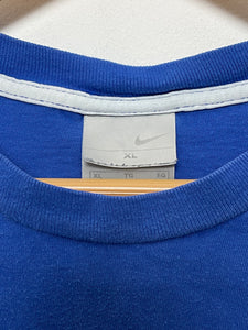 Vintage 1990s Nike Mini Swoosh Logo Blue Tee Shirt (size adult XL)