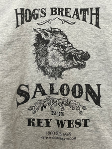 Vintage 1990s Hog's Breath Saloon Key West Florida Spell Out Graphic Tee Shirt (fits adult Small)