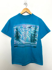 Vintage 1991 Lake Tahoe California Eagle Mountain Graphic Tee Shirt (size adult Medium)