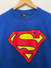 Vintage 1990s Superman Shield Logo DC Comics made in USA Superhero Blue Graphic Tee Shirt (size adult XL)