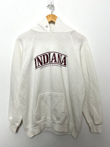 Vintage 1980s Indiana University of Pennsylvania IUP Spell Out Graphic made in USA College Hoodie Sweatshirt (fits adult Medium)