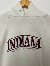 Vintage 1980s Indiana University of Pennsylvania IUP Spell Out Graphic made in USA College Hoodie Sweatshirt (fits adult Medium)