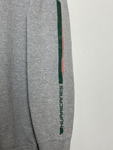 Vintage 1990s Nike University of Miami Hurricanes Mini Swoosh Logo Graphic Long Sleeve College Tee Shirt (size adult XXL)