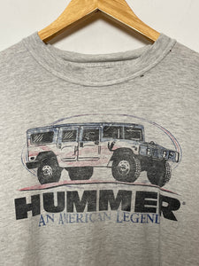 Vintage 1990s Hummer "An American Legend" SUV Car Graphic Distressed Tee Shirt (fits adult XL)