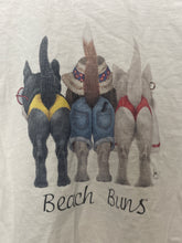 Vintage 1990s "Beach Bums" Miami Beach Florida Dog Graphic Funny Humorous Tee Shirt (size adult Medium)