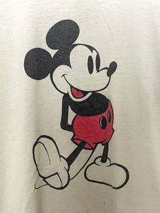 Vintage 1980s Disney Mickey Mouse Graphic made in USA Ringer Tee Shirt (fits adult Large)