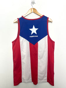Vintage 1990s "I Heart Puerto Rico" PR Flag Cartoon Boy Graphic Tank Top Shirt (fits adult Large)