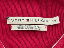 Early 2000s Y2K Tommy Hilfiger Womens Snowflake Graphic Lined Knit Pullover Quarter Zip Long Sleeve Sweater (size women’s Large)