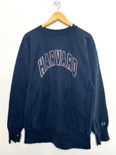 Vintage 1990s Champion Reverse Weave Harvard Ivy League Distressed Spell Out Pullover Crewneck College Sweatshirt (fits adult Large)