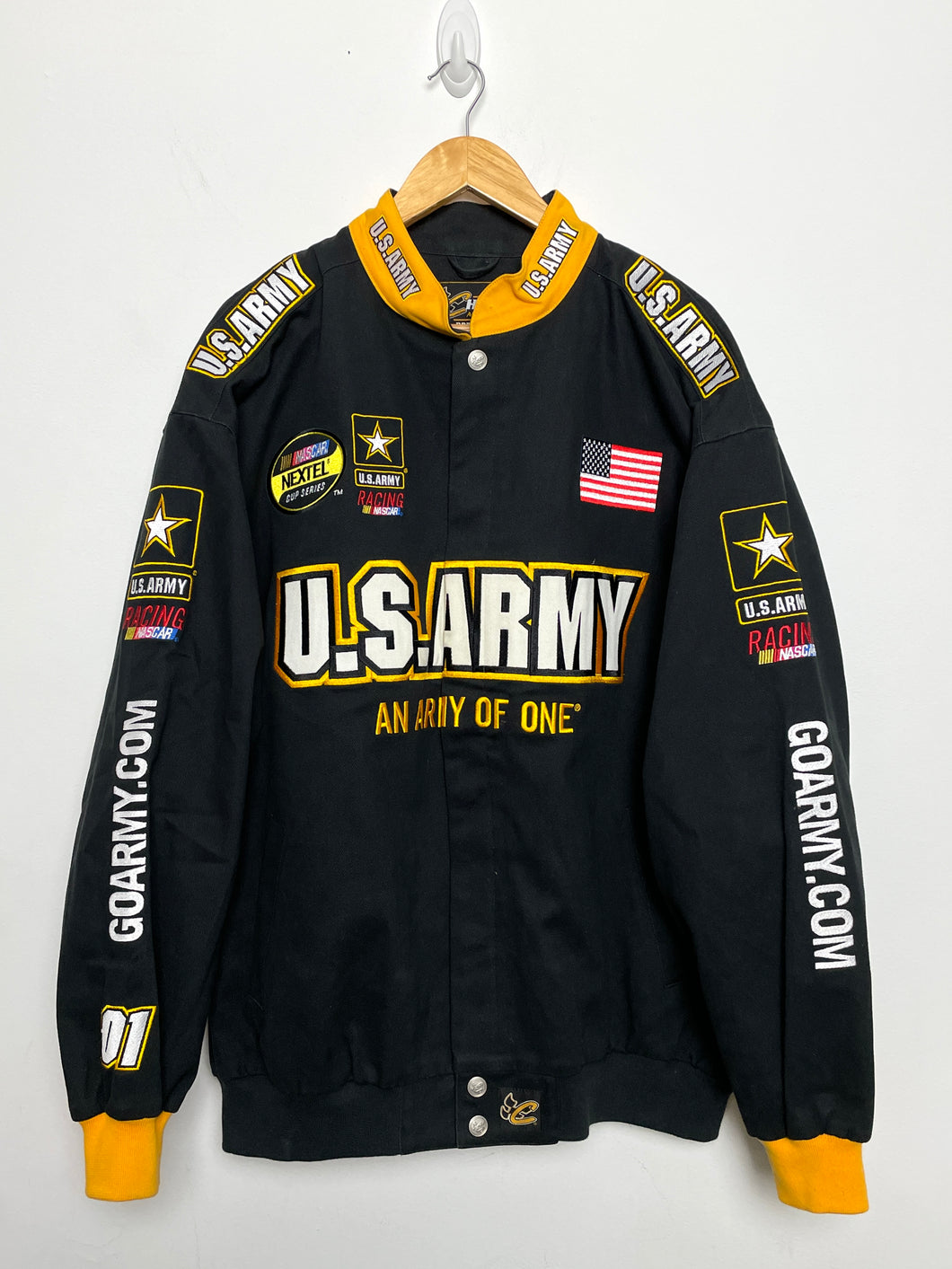 Vintage 1990s United States Army Chase Authentics NASCAR Racing Jacket (size adult XL)