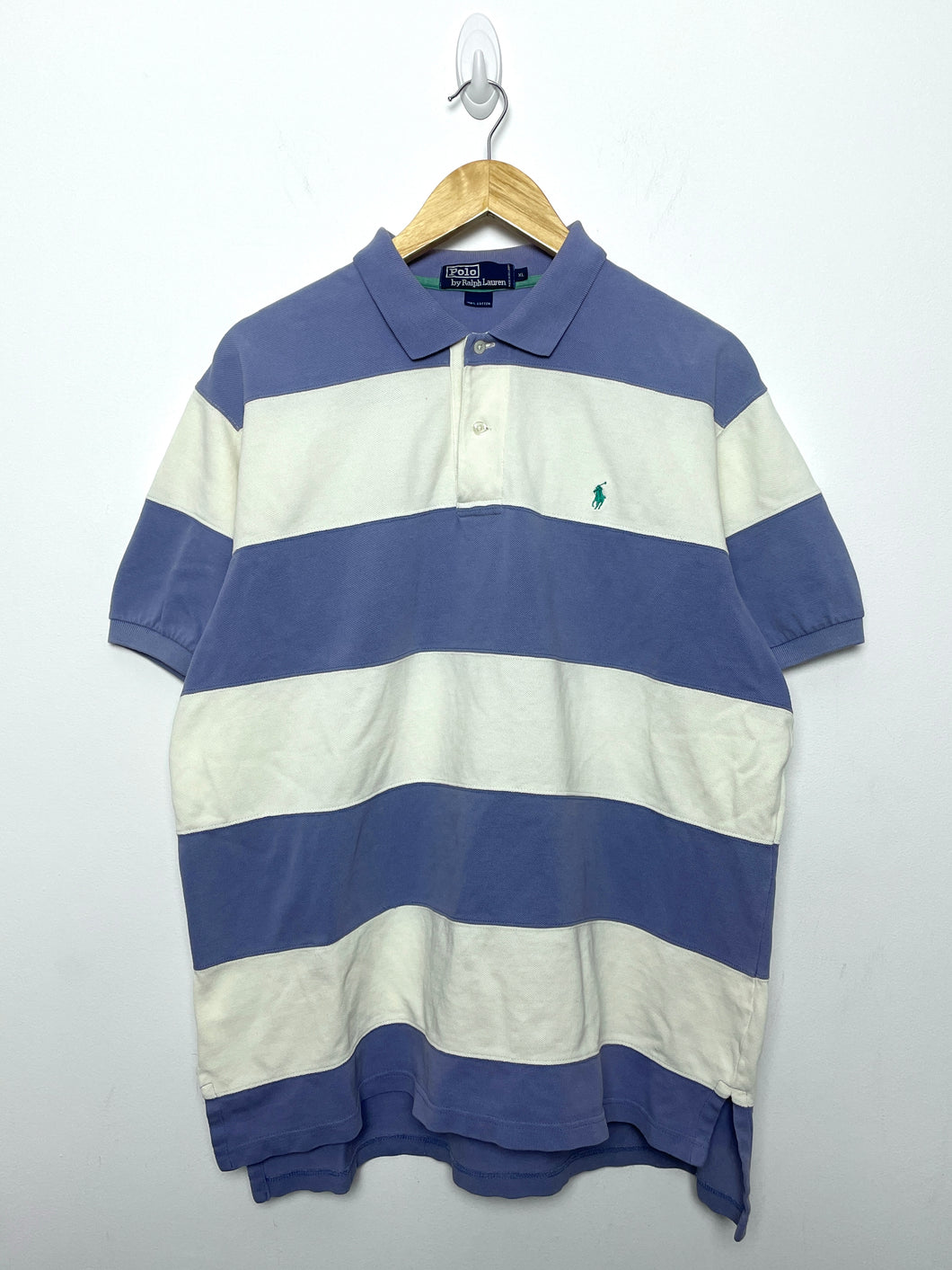Vintage 1990s Polo by Ralph Lauren Striped Color Blocked Polo Shirt (size adult XL)