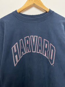 Vintage 1990s Champion Reverse Weave Harvard Ivy League Distressed Spell Out Pullover Crewneck College Sweatshirt (fits adult Large)